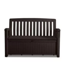 Panchina cassapanca keter 'patio storage bench' in resina grafite, 132x61,2x89 cm